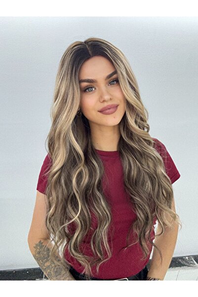 Fenomen Peruk Perçemsiz Su Dalgalı Röfleli Vip Peruk Model