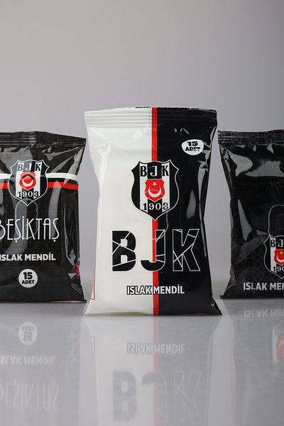 Beşiktaş "Dekomus Pocket Notebook Gifted" Licensed "Single" Wet Wipes 15 Sheets