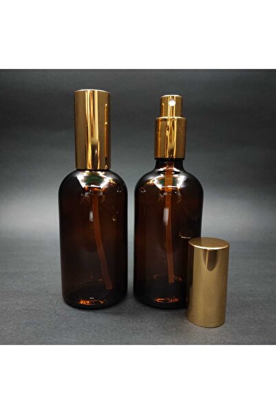 junibeliw 1 Adet Lüx Amber Cam Şişe Boş Kolonya Parfüm Metal Gold Sprey Fıs F...