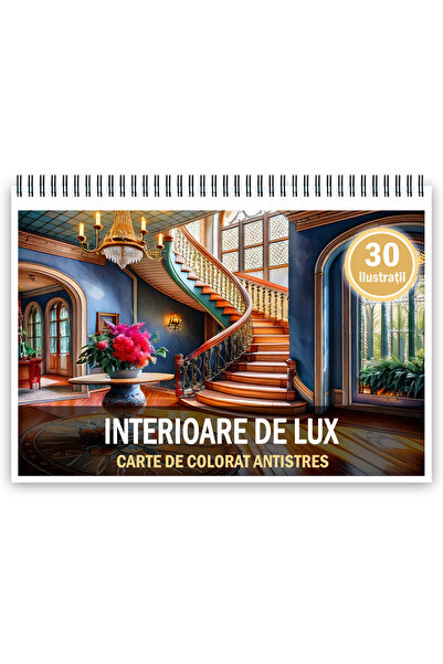 Legendary Gifts Carte de colorat antistres, 30 de imagini Interioare de Lux, 66 pagini