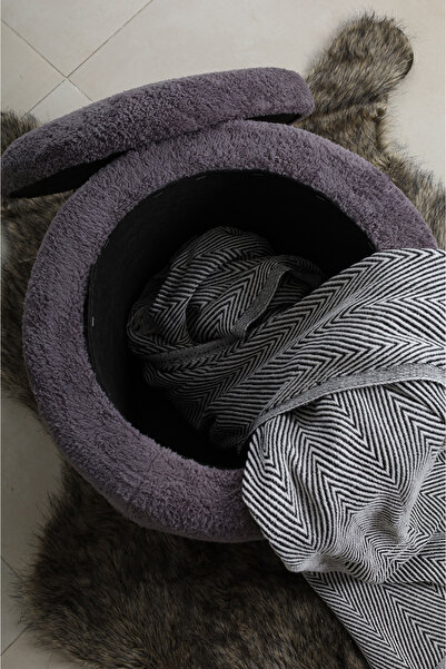 PUFMANYA LAVİNYA LARGE SANDIKLI YUMUŞACIK ANTRASİT PELUŞ KUMAŞLI ÇOKAMAÇLI PUF KOLTUK