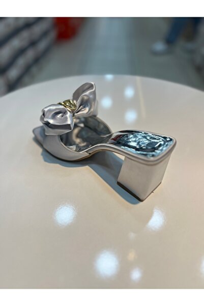 Alphus Γυναικείες παντόφλες με τακούνι από σατέν, με αγκράφα, εισαγωγής Şah