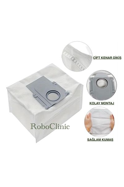 Roboclinic 6Pcs Dust Bags Compatible for Roborock S8 Plus, S8 Pro Ultra Robot Vacuum Cleaner
