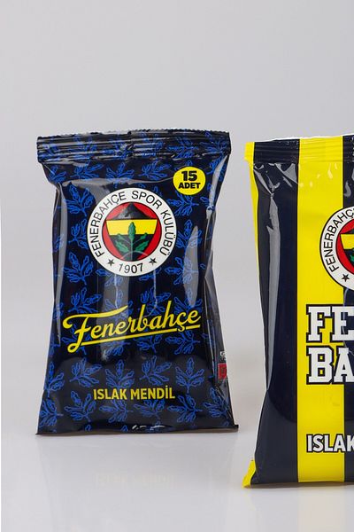 Fenerbahçe "Dekomus Pocket Notebook Gifted" New Season Licensed "Single" Wet Wipes 15 Sheets