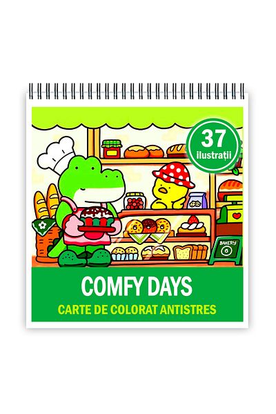 Legendary Gifts Mini coloring book for relaxation and anti-stress, 37 illustrations Comfy Days, 106 pages