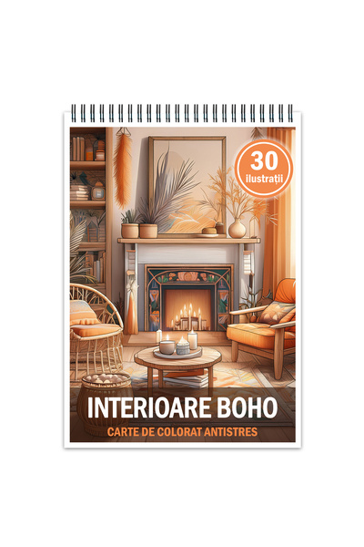 Legendary Gifts Carte de colorat antistres, 30 de imagini Interioare Boho, 66...