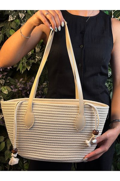 MaVaux Miami Straw Look Special Handle Inner Lined Shoulder Bag