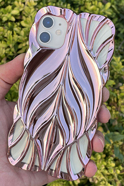 CEPSTOK iPhone 11 Kılıf Yaprak Desenli Parlak Darbe Önleyici Silikon Kapak