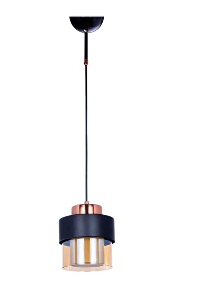 LBX LİGHTİNG BOX Yıldız Home Polo Siyah-Bakır Bal Camlı Avize