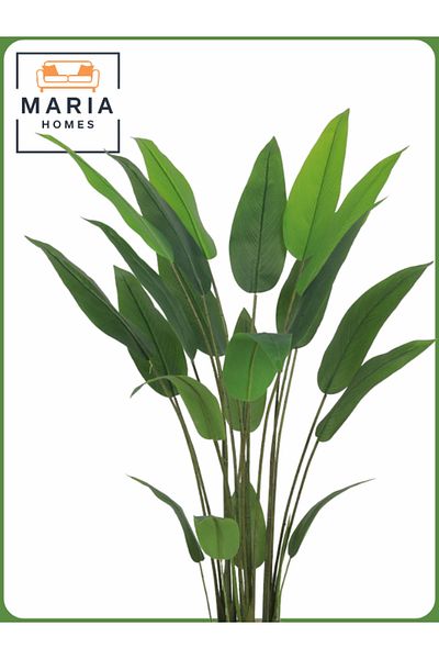 MARIA HOMES Artificial Bird of Paradise Tree 140 cm – Decorative Indoor Plant with Brown Pot