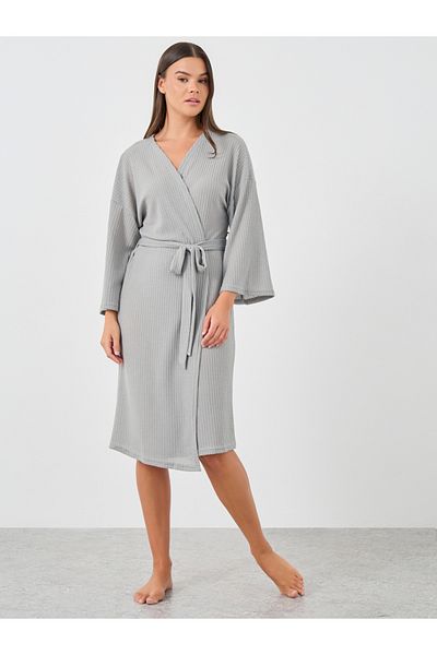 Styli Waffle Textured Waist Tie-Up Robe