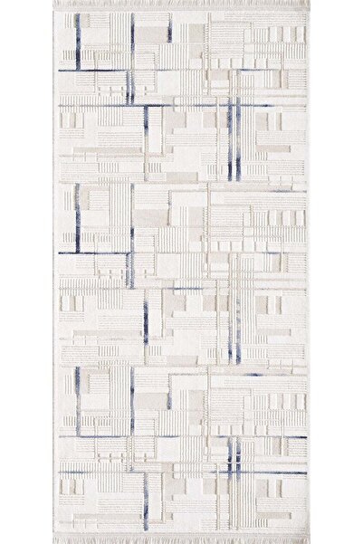 Artemis Halı Samoa 02378a Krem Çizgili Halı Yumuşak Dokulu Salon Koridor Mutf...