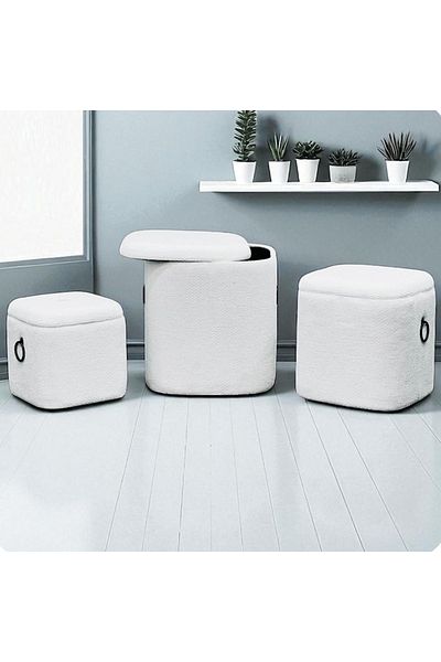 Ch 3-piece white carpet box set