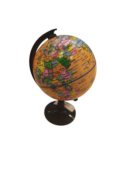 Generic Earth Globe Brown with Stand In English Markings