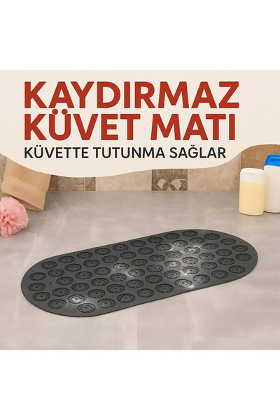 FERAH PLASTİK Ferah Plastik Masajlı Kaymaz Banyo Paspası – | Oval Şekil | Van...