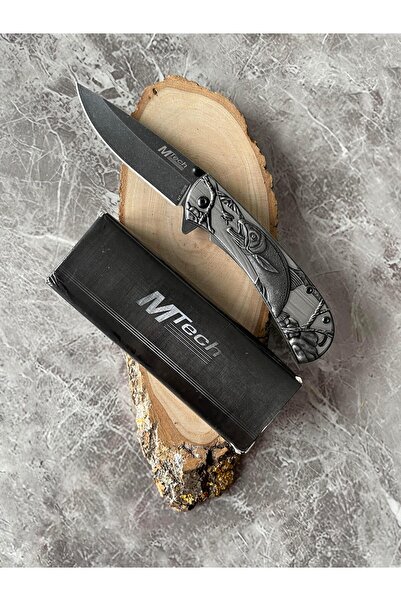 empressnaturalstone Mtech MT1002E Kamp Çakısı – Karbon Kaplama, Balık İşlemeli Kabze, Klipsli, Outdoor & Hediyelik