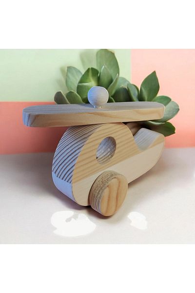 websunday Wooden Toy Airplane Natural Handmade Toy