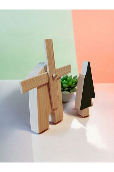 websunday Wooden Toy Mill Natural Handmade Toy