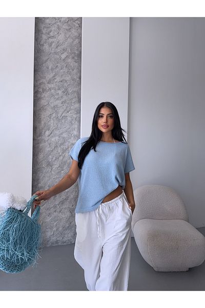 erki triko Boat Neck Cotton Basic Knitwear Blouse