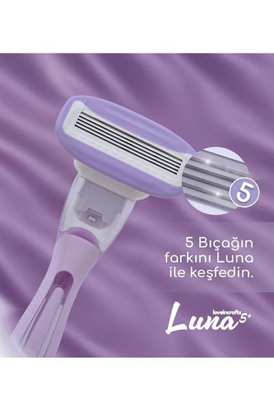 loveincrafts X4 Set Luna 5 Blade Women's Shaver with 2 Replacement Razor Blade Heads - for Sensitive Skin