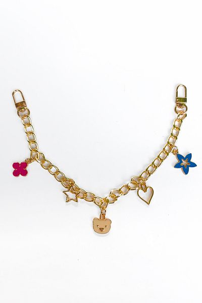 Ecrou Gold Dog Detailed Bag Chain Charm