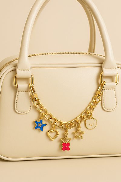 Ecrou Gold Dog Detailed Bag Chain Charm