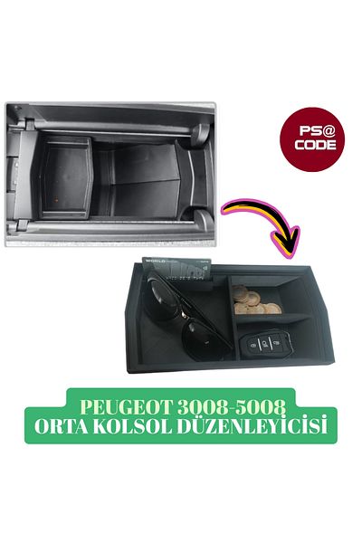 psa code For Peugeot 3008 P64 E-3008 2024 Center Console Armrest Storage Box, Armrest Organizer