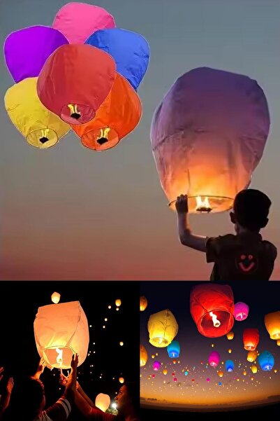 Genel Markalar 3 Adet Uçan Dilek Feneri – Renkli Gökyüzü Şöleni ile Dileklerinizi Göğe Uçurun! Pratik Kullanışlı