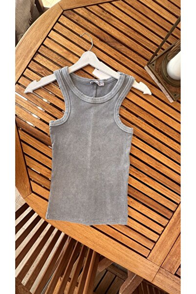 ipekpath Silky Gri Halter Yaka Badi