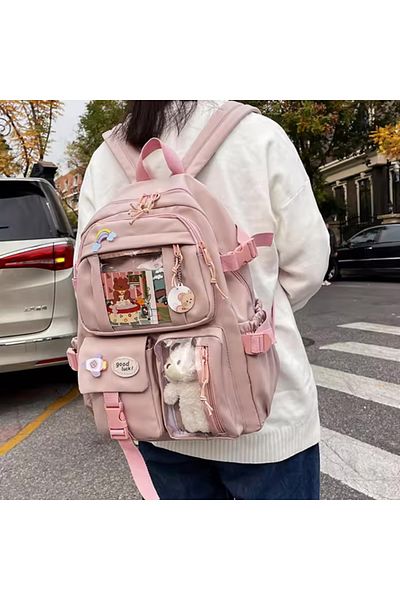 samilon Kawaii Tablet Compartment Durable Oxford College Bag Pen Holder Is a Gift