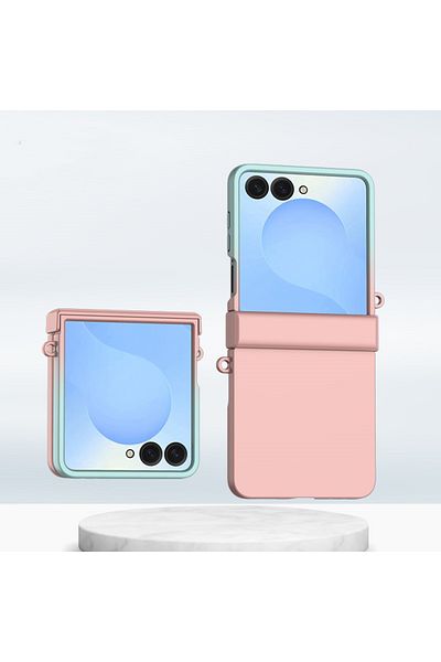REDz Accessories Husă de protecție cu balamale pentru Samsung Galaxy Z Flip7, rezistentă la șocuri, albastră și roz