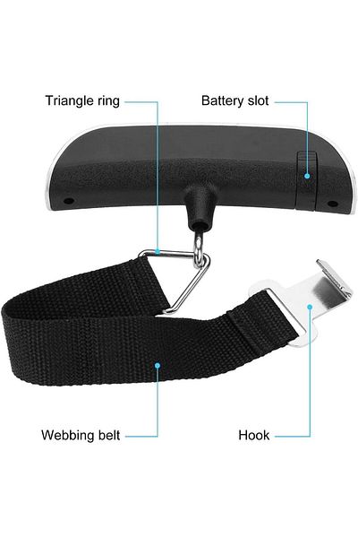 BUNCA 🧳 Digital Luggage Scale with LCD Display and Thermometer - 50kg Capacity, Practical for Travelers