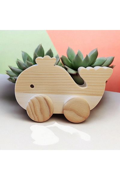websunday Wooden Toy Whale Natural Handmade Toy