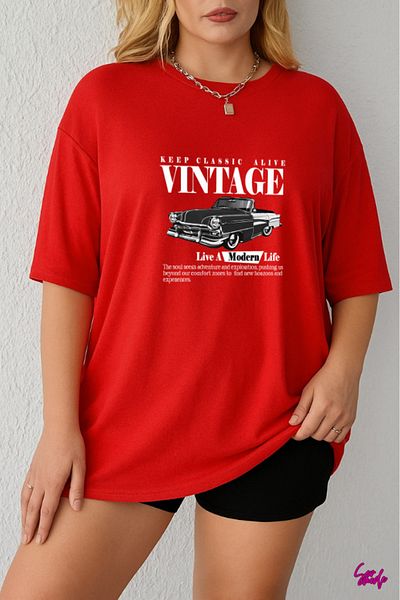 SevMode 1 T-Shirt Is a Gift for Purchases of 5 or More in the Cart - Vintage Printed Large Size T-Shirt
