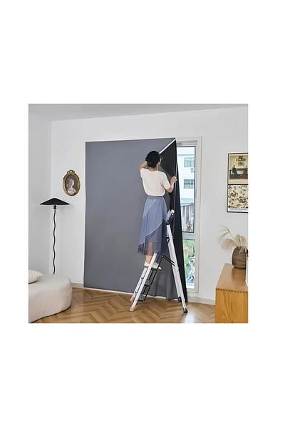 Generic PVC Blackout Curtain with Adhesive Tape,No Holes Required,Easy Installation for Bedroom&Office
