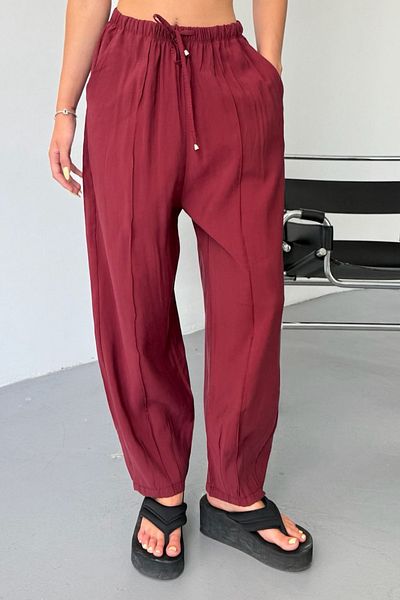 adba style 4027 Modal Cupra Women's Pants with Elastic Waistband