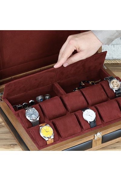 Onywatch 10 Watch Box Wooden Watch Box Leather Watch Box Watch Collection Box Watch Box
