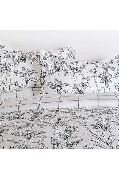 Cottage microfiber fading winter 6pc queen comforter set, blue 200*240cm