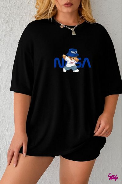 SevMode In the Cart, 1 T-Shirt Is a Gift for Purchases of 5 or More - Nasa Printed Large Size T-Shirt