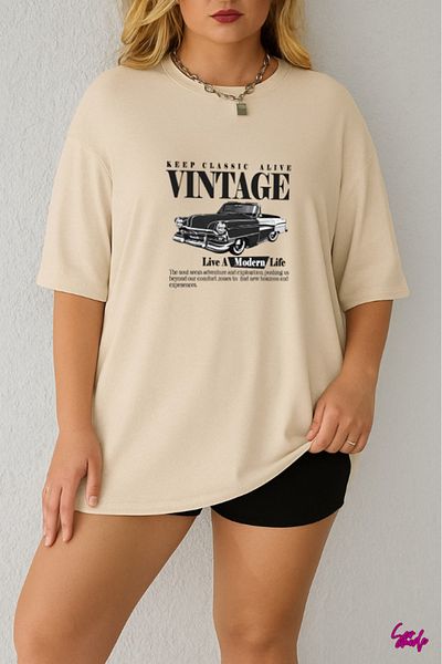 SevMode 1 T-Shirt Is a Gift for Purchases of 6 or More in the Cart - Vintage Printed Large Size T-Shirt