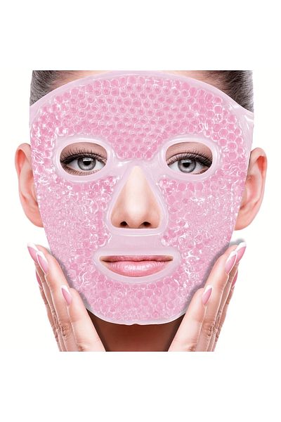 MR RZN STORE Therapy Gel Face Mask Cold and Hot Beaded Adjustable Mask (Pink) (Lisinya)