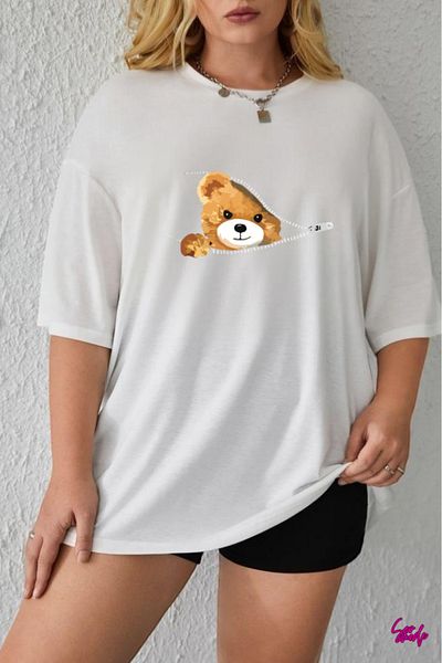 SevMode 1 T-Shirt Is a Gift for Purchases of 6 or More in the Cart - Teddy Bear Printed Large Size T-Shirt