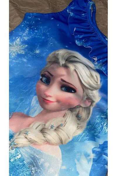 gnygiyim Girl's Strap Swimsuit Bikini Elsa Character Patterned
