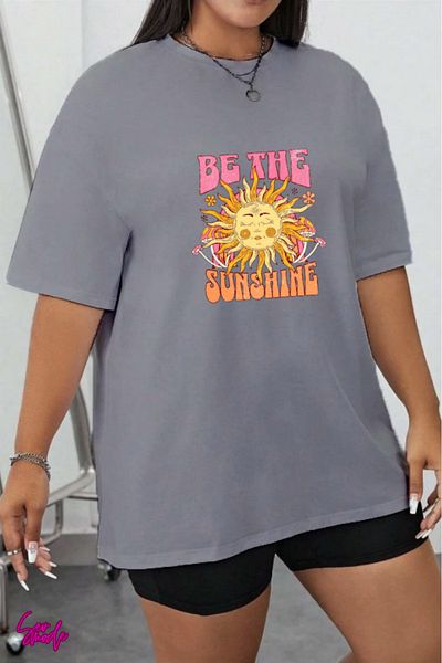 SevMode In Cart 5 and Above Purchases Get 1 T-Shirt Gift - Sunshine Printed Large Size T-Shirt