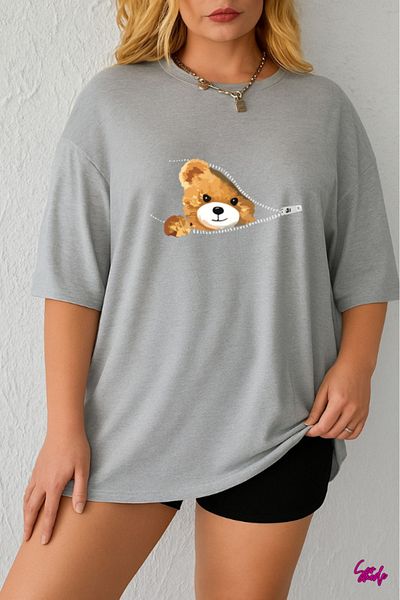 SevMode 1 T-Shirt Is a Gift for Purchases of 5 or More in the Cart - Teddy Bear Printed Large Size T-Shirt