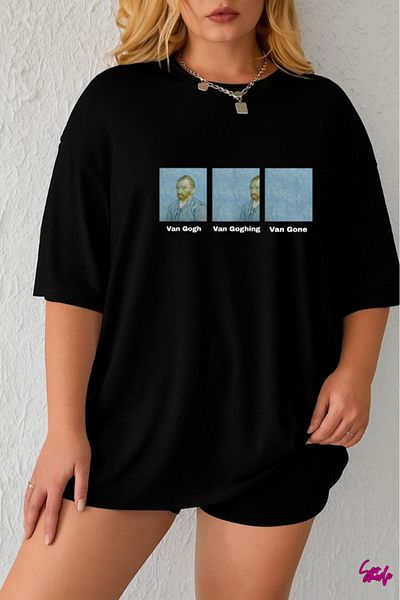 SevMode In Cart 6 and Above Purchases Get 1 T-Shirt as a Gift - Van Gogh Printed Large Size T-Shirt