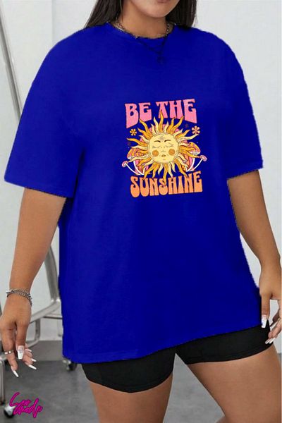 SevMode In Cart 6 and Above Purchases Get 1 T-Shirt as a Gift - Sunshine Printed Large Size T-Shirt