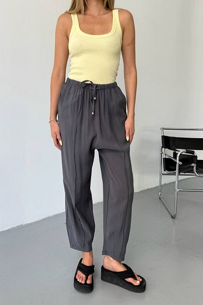 adba style 4027 Modal Cupra Women's Pants with Elastic Waistband