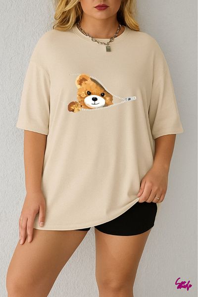 SevMode 1 T-Shirt Is a Gift for Purchases of 5 or More in the Cart - Teddy Bear Printed Large Size T-Shirt