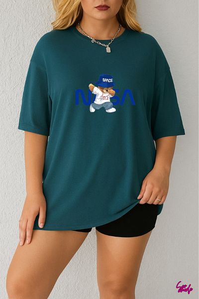 SevMode In the Cart, 1 T-Shirt Is a Gift for Purchases of 5 or More - Nasa Printed Large Size T-Shirt